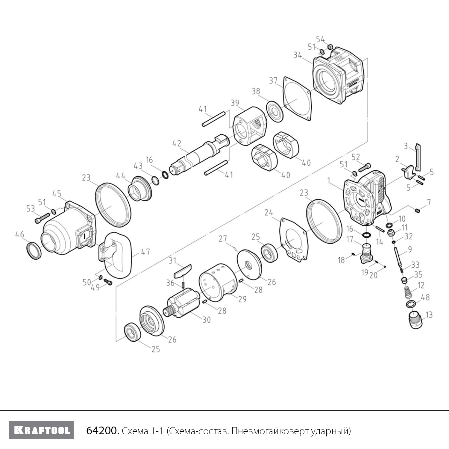 Ударный пневмогайковерт PW-3400 64200